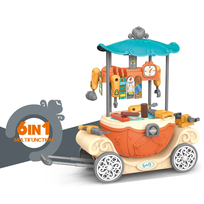 Детский инструмент для ремонта игрушка 6 в 1 Набор тележек обучающий комплект для ролевых игр интересный инструмент скамейка игрушка для детей