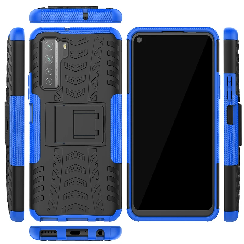 Гибридный противоударный чехол для телефона с подставкой Huawei P40 Lite прочный защитный чехол-бампер