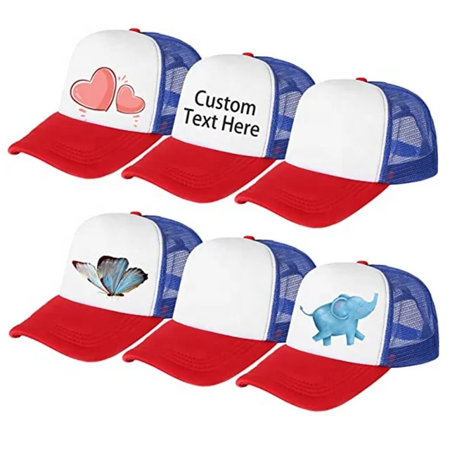 2023 Kids Baby Casual Foam Trucker Hats Wholesale Children 2 Tone Blank Mesh Trucker Cap