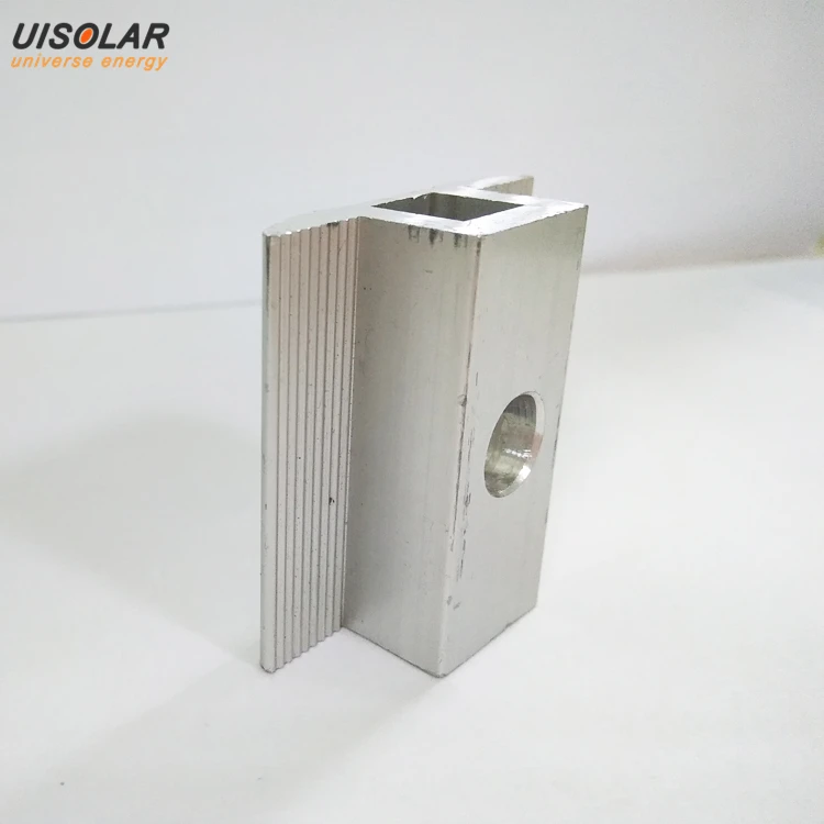 Latest anodized aluminum hollowed-out mid clamp for solar panel mount