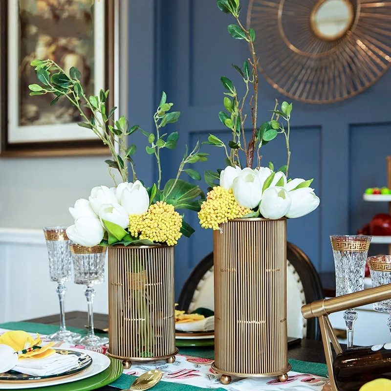 
Modern Dried Flowers Plant Pots Deco Weddings Centerpiece Minimalist Metal Three Set Vases 