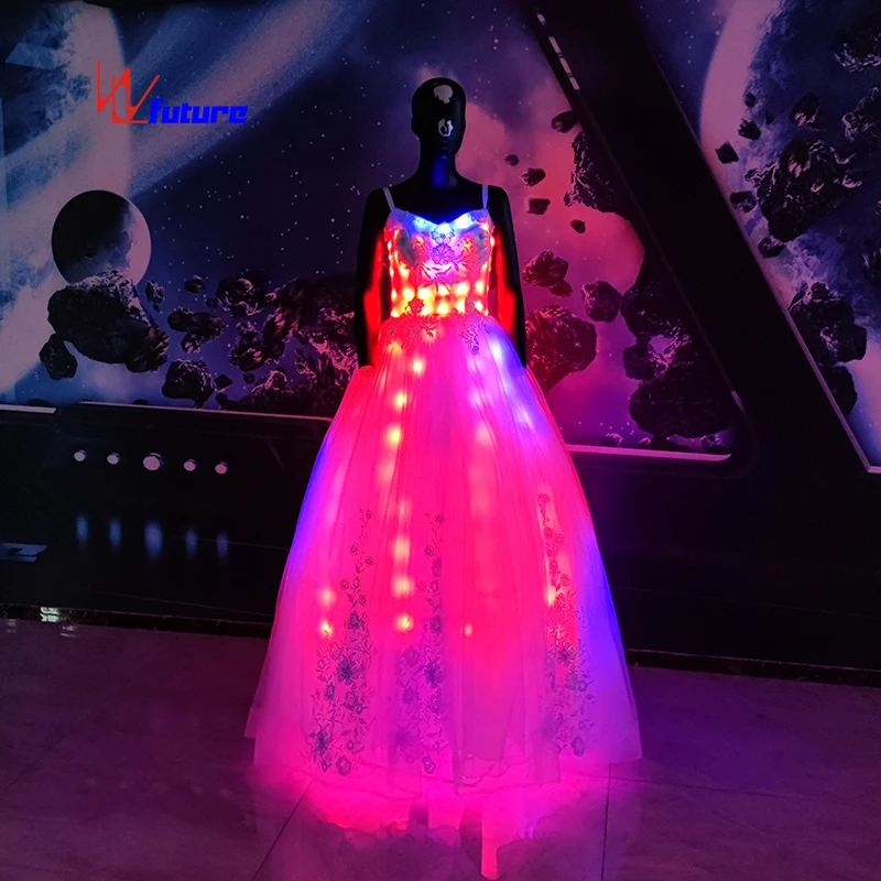 Лидер продаж светодиодная светящаяся экзотическая Одежда для танцев свадебное платье со светодиодной подсветкой показа