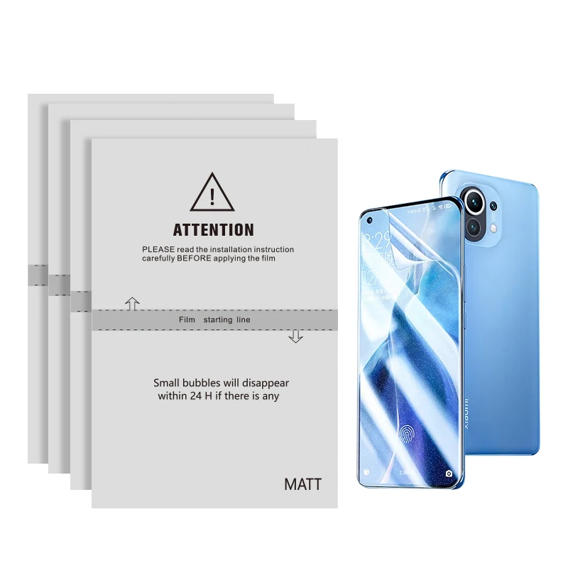 18*12cm Touch Sensitive Matt TPH Screen Protector Sheet Hydrogel Film For Mobile Phone