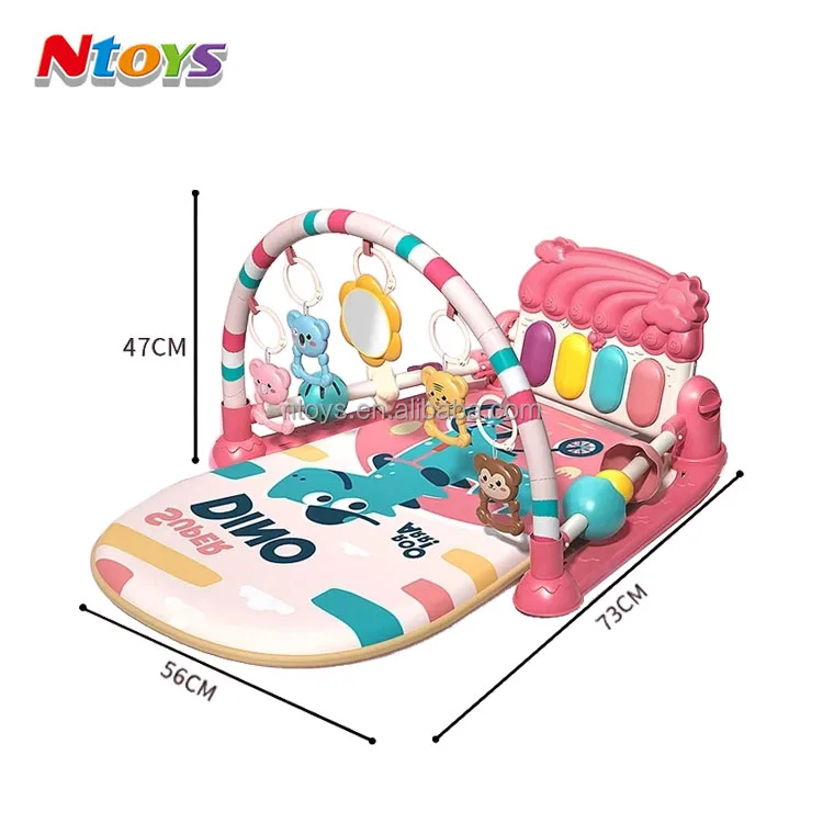 Baby Piano Gym Mat Fitness Frame with Rattle Toys Foldable Baby Play Mat