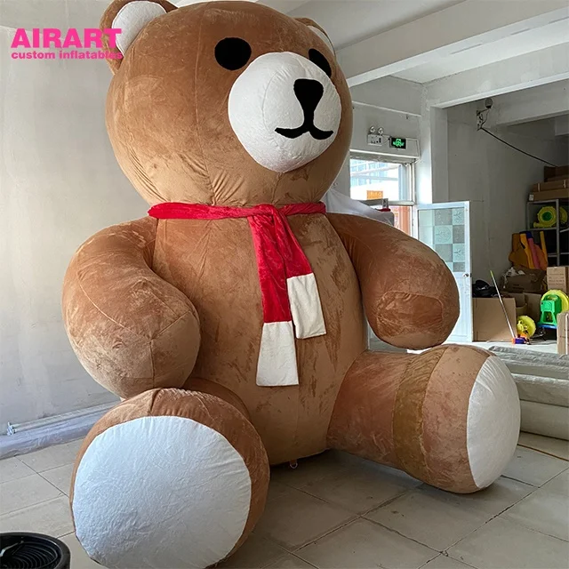 Party Christmas ball decoration brown plush Santa Bear