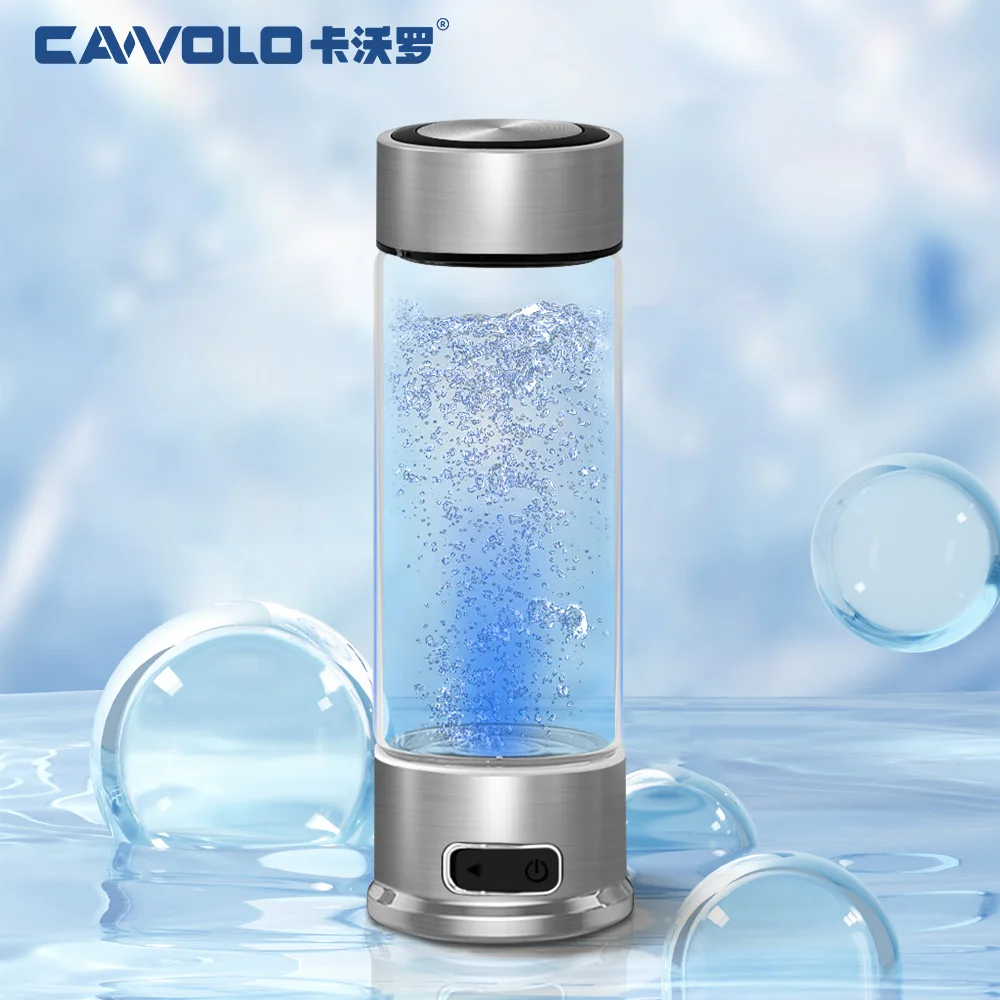 Hydrogen Water Bottle 2024 Portable Hydrogen Water Generator Bottle 400ml Glass Hydrogen Water Cup with SPE Technology