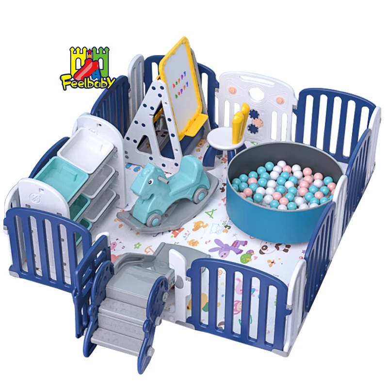 Feelbaby hight quality indoor kids safety play yard plastic baby playpen