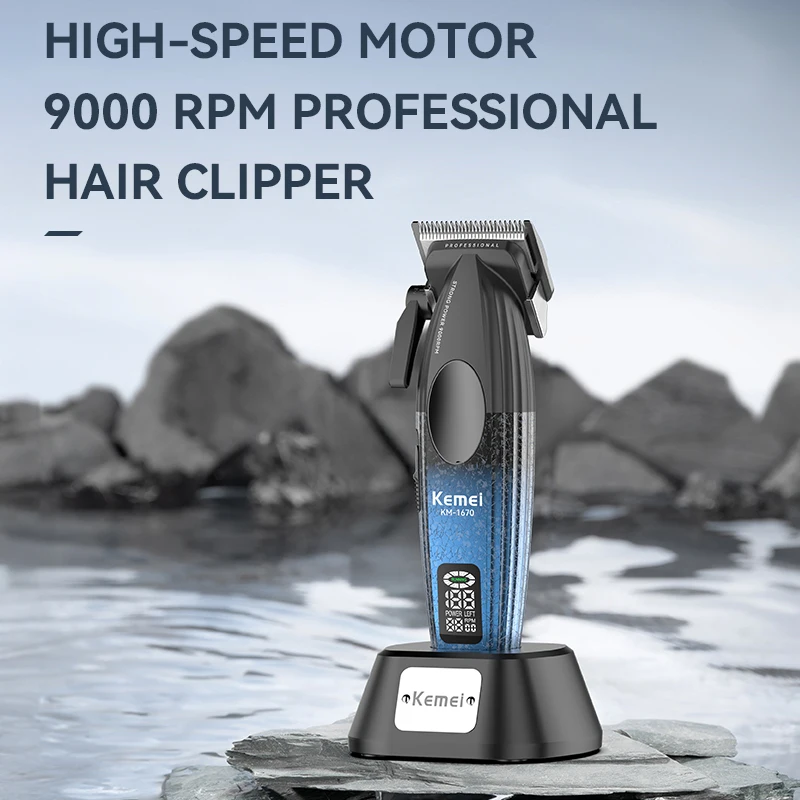 Kemei KM-1670 Hair Clipper for Men, Professional Electric Trimmer, Universal Serial Bus Hair Clipper for Charging Men