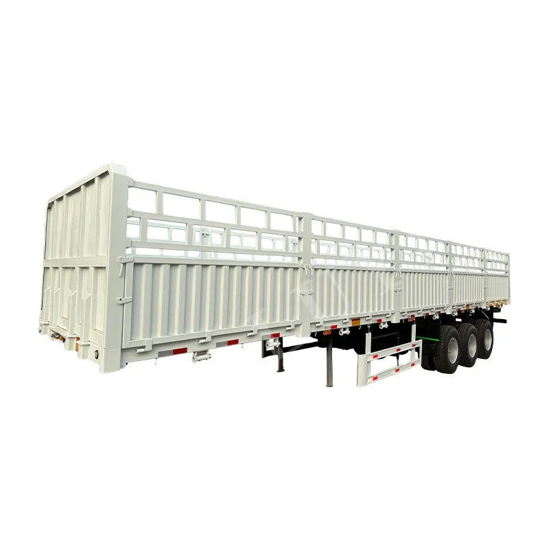 LUYI- High quality 3 Axle 50 Ton Stake Fence Semi Trailer 3 axles 12 wheels heavy duty cargo semi trailer for Sale