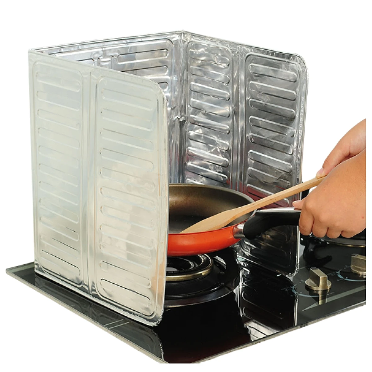 Anti Oil Splatter Guard Foldable Aluminum Oil Deflector For Frying Kitchen Accessories For Keeping Your Stove Clean Foldable