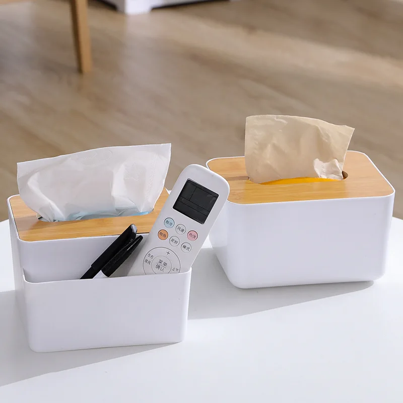 New plastic Tissue Box Modern Wooden Cover tissue box with Oak Home Car Napkins Case Home Organizer