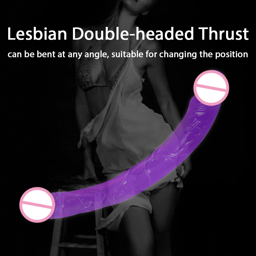 Hot Sale Factory Gays Lesbian Realistic Flexible 15 Inches Huge Double Ended Dildo