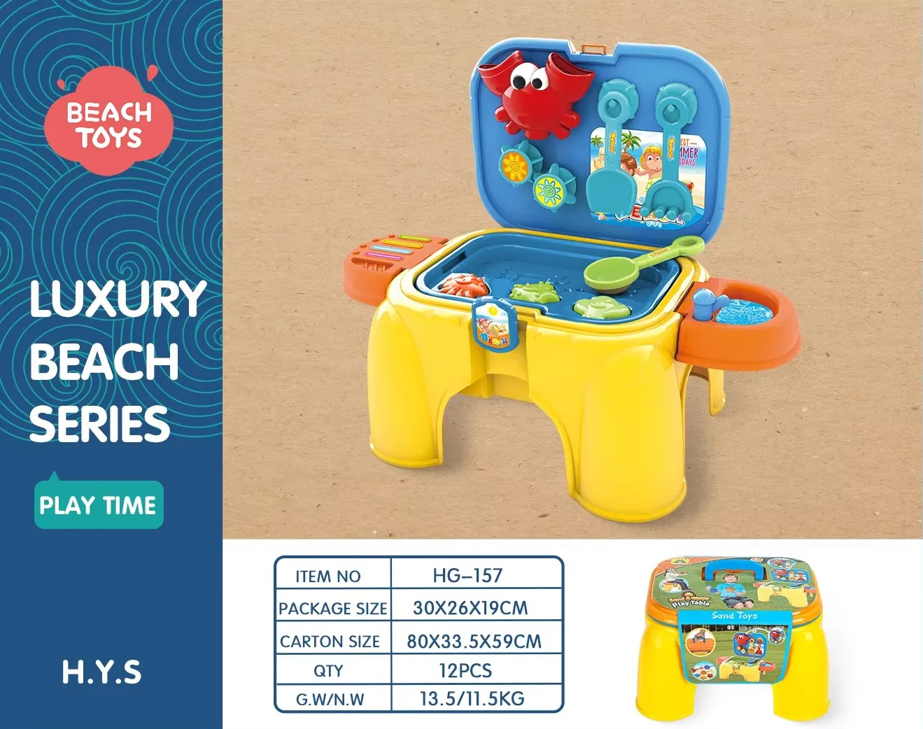 Sand Water Plastic Sensory Summer Activity Big Water Beach Sand Playing Table Toys Set for Kids Toddlers Outdoor