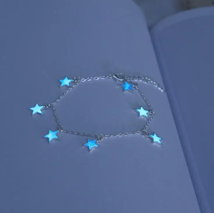 Vintage Beach Style Stars Anklets Bracelet For Women Boho Pendant Luminous Anklet Foot Jewelry