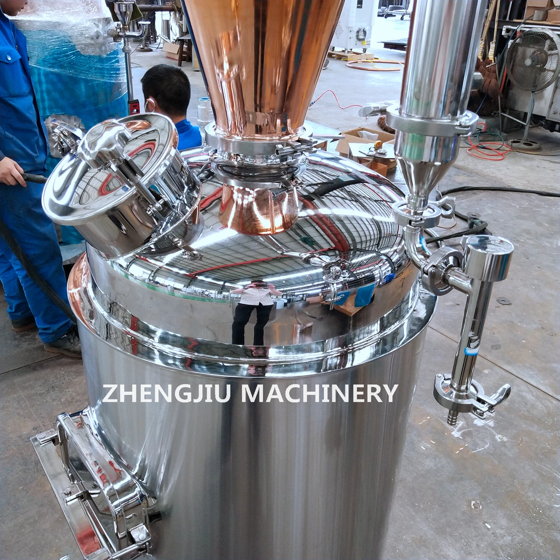 ZJ 100L All Copper Essential Oil Distiller Extraction Machine For Lavender Mint Carnation Molecular Distillation