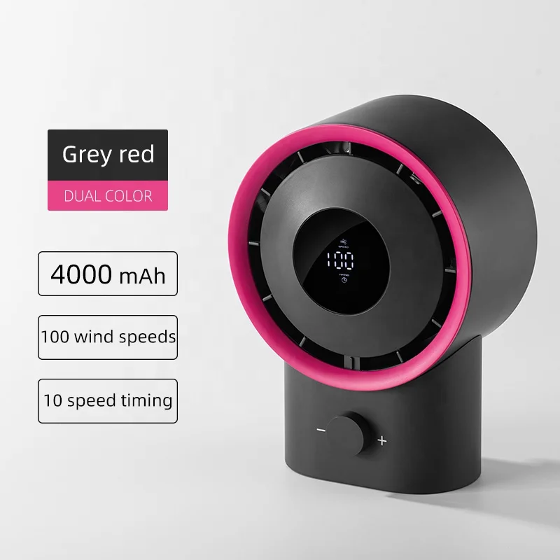100 Speed Level Portable DC Brushless 4000mah KC USB Desk Mini Table Fan China Rechargeable Charge Battery Fan