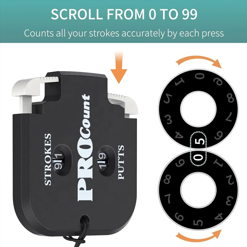 High quality Golf Score Counter with Reset Tool and Key Chain Golf Attachment Accessories