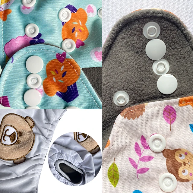 High Quality Washable baby diapers organic bamboo nappy breathable Adjustable Snap Pocket Cloth Diapers all in one with insert