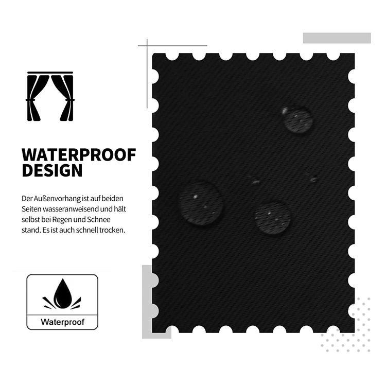 High Quality Solid Blackout eyelet Curtains Grommet Outdoor Curtains Waterproof