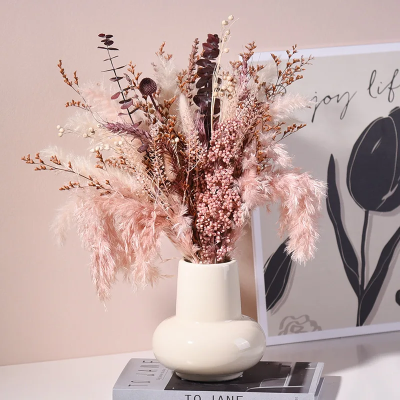 Modern Simple Ceramic Vase Wide Mouth Flower Arrangement Vase Scandinavian Style Home Decoration Arrangement Dried Flower Vase