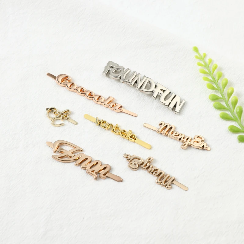 Manufacturer customized purse metal nameplate zinc alloy color preserving electroplating label customized metal logo