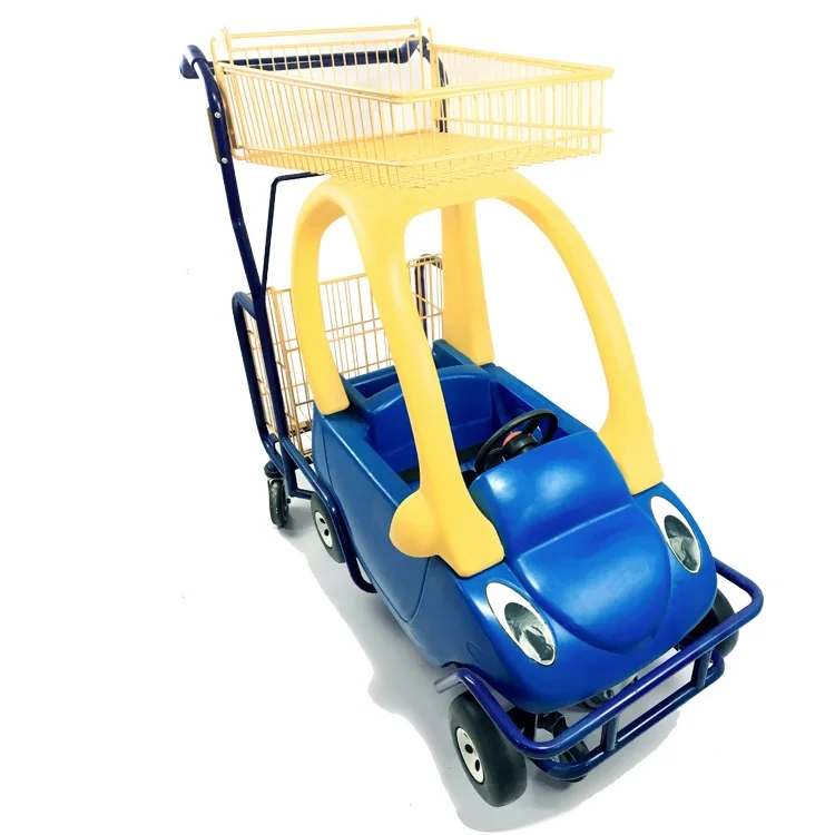 2023 Plastic Supermarket Children shopping carts Trolley toy Cars With Kids Car