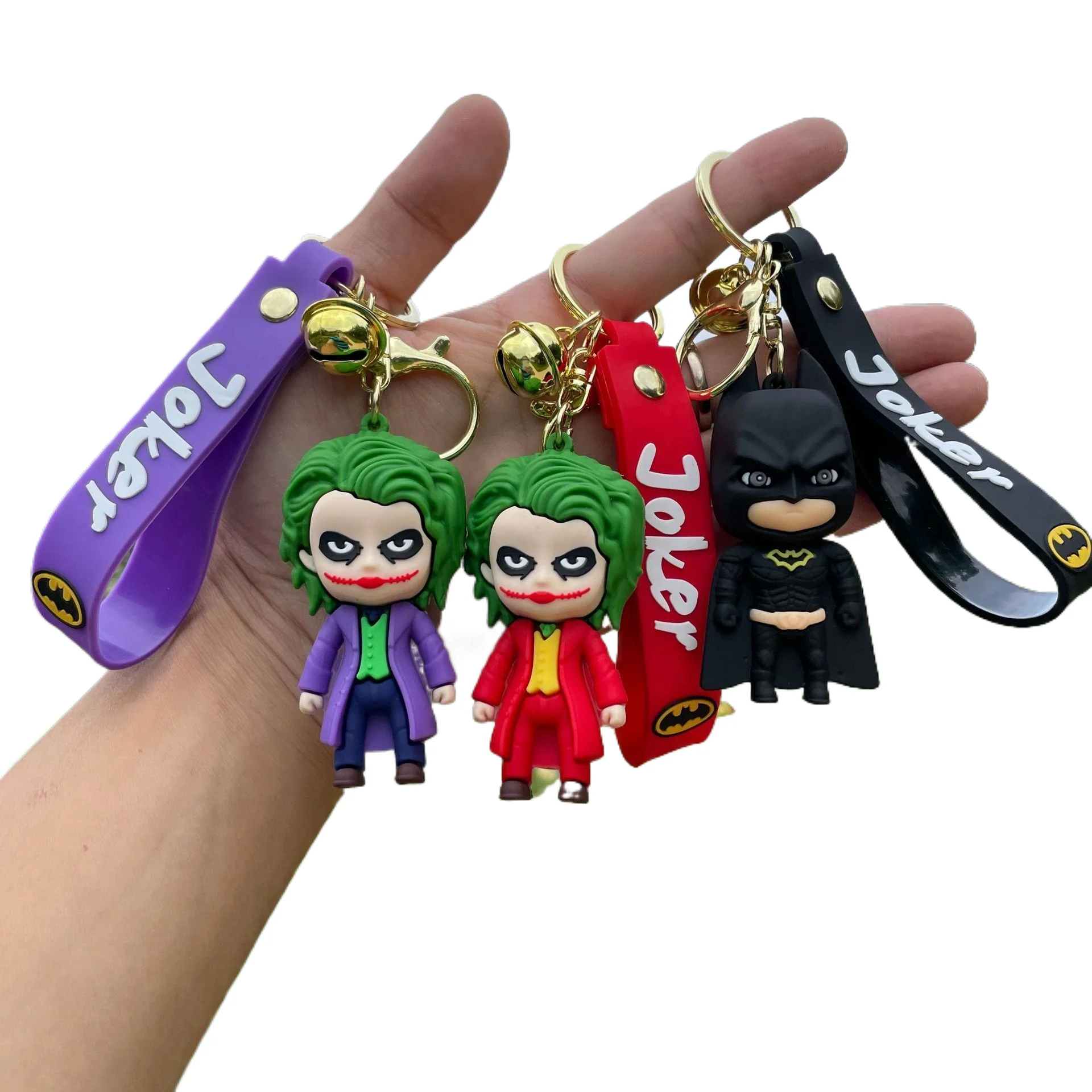 US DC Comics superhero The Dark Knight toy keychain Cartoon Silicone doll small gift pendant Wholesale PVC KeyChains Accessories