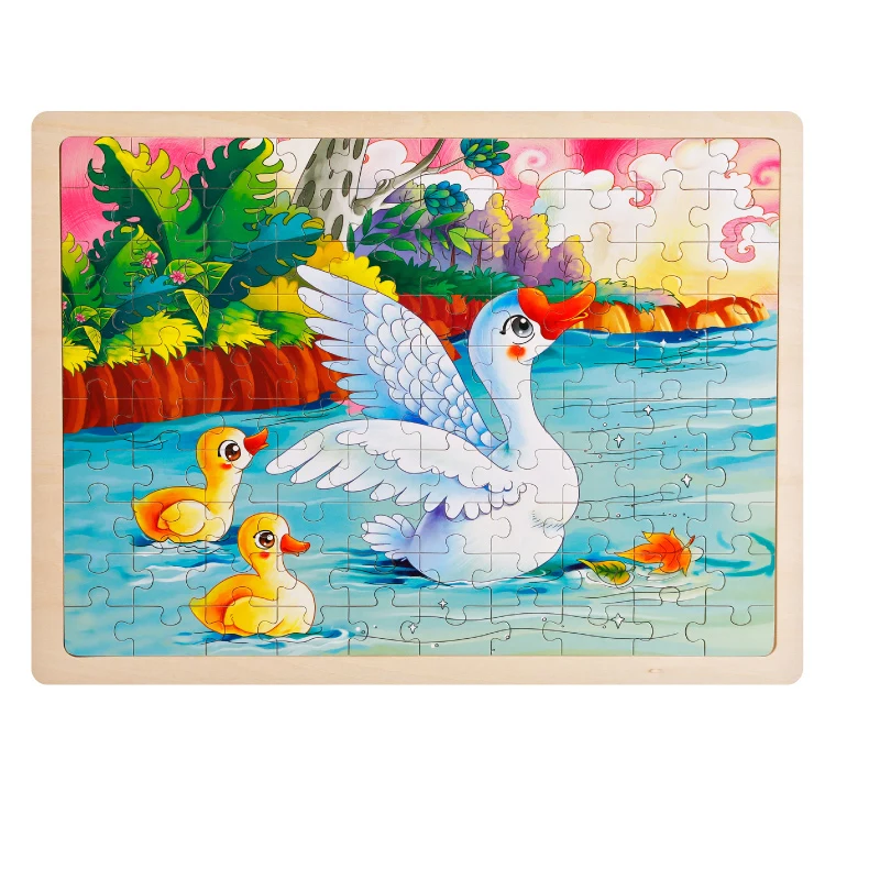 Super September Factory Direct Wooden 100 PCS Cartoon Fairy Tales Jigsaw Puzzle For Kids