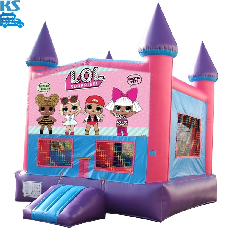 Commercial PVC Fairy Pink And Purple LOL Doll Surprise Bounce House Inflatable Jumping Bouncy Castle For Kid Fun Jump Party