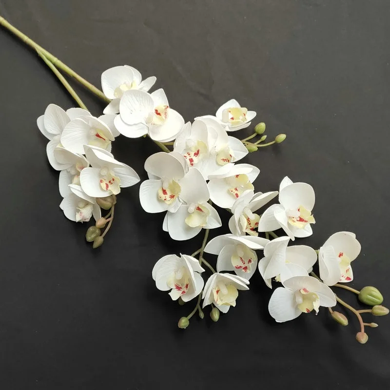 KEWEI-J622 21 Heads Flowers Real Touch Orchid Flowers White Orchids Artificial Flowers Real Touch
