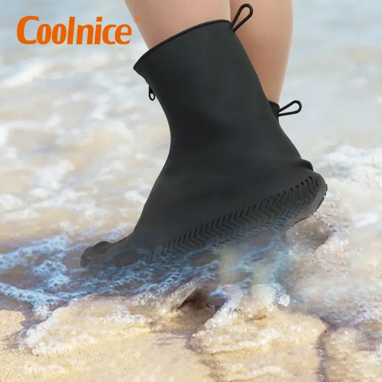 COOLNICE Custom Shoe Cover Water Proof Boots Men Shoe Rain Cover Silicon Water Proof Shoe Cover