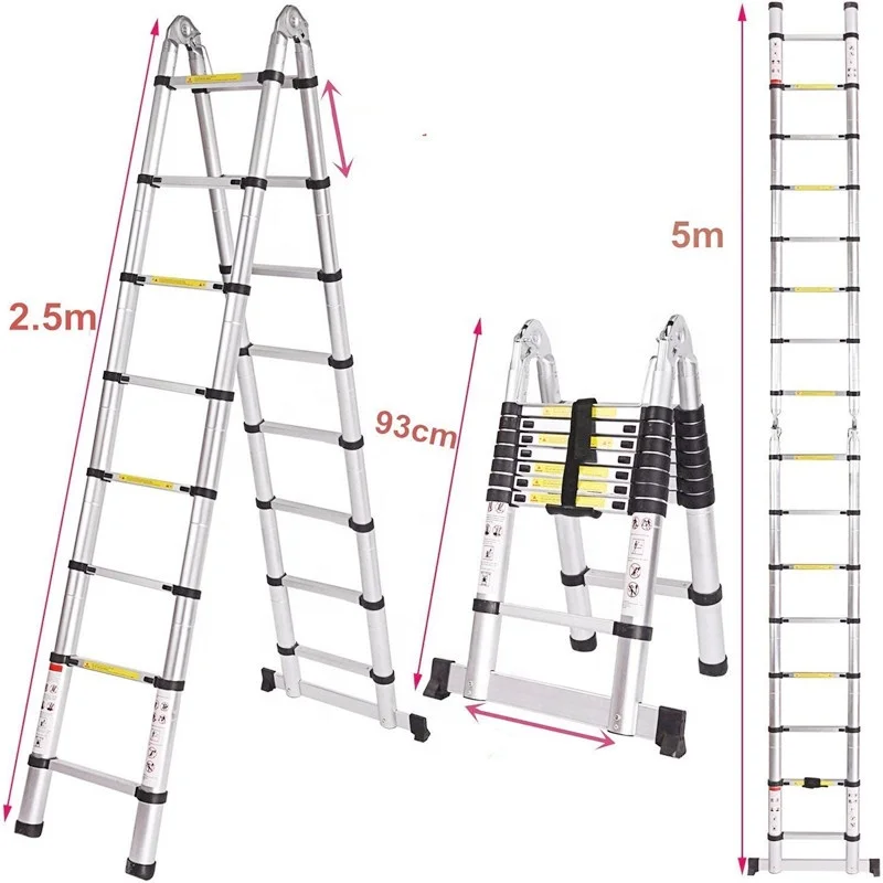 SOFT CLOSING Multi-Purpose Aluminum Folding Telescopic Telescoping Extension Ladder