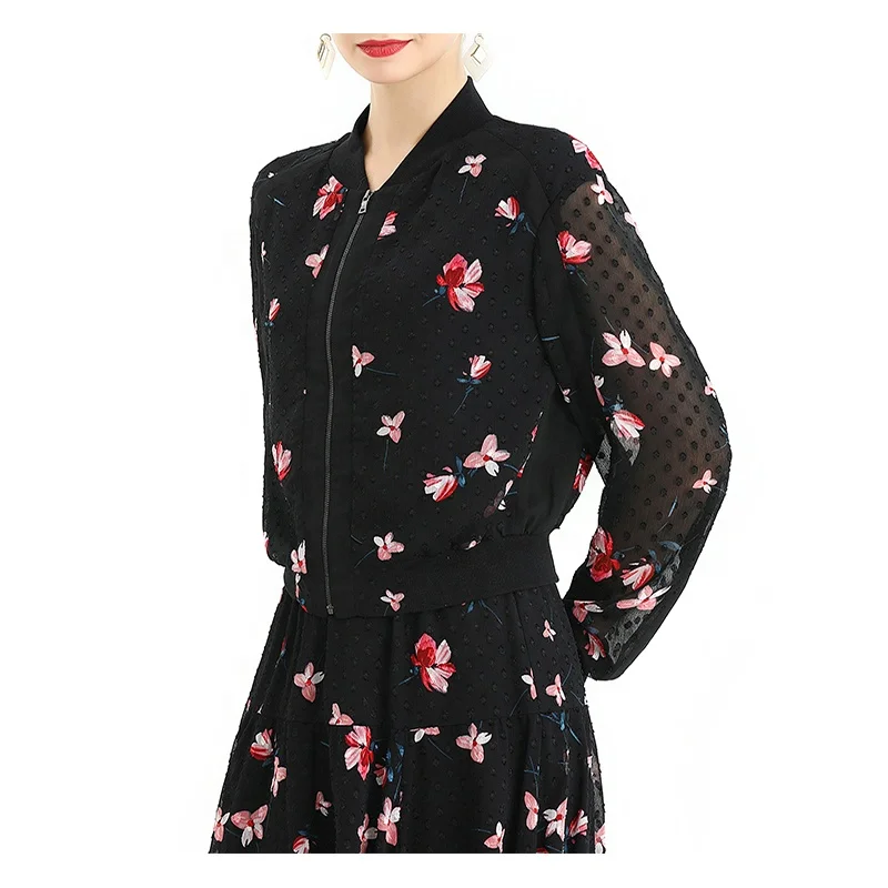 J093  Printed  Party Evening Office Casual women blouse customize Blouses Outer Women Jackets factory