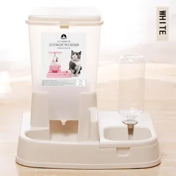 Amazon hot selling  automatic pet feeder set plastic water dispenser dog cat bowl pet feeder