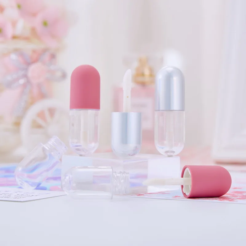 Ready To Ship Hot Sale Big Applicator Plastic ABS 3ml Empty Capsule Shape Lipgloss Bottle
