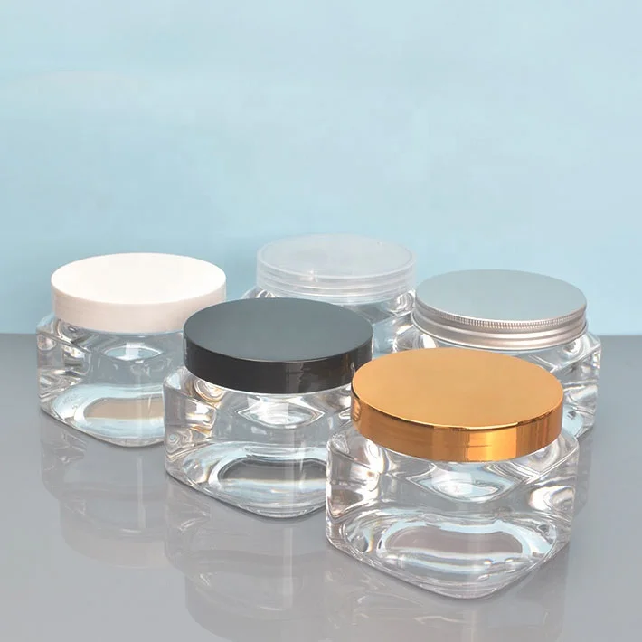 LZ Pack Stock 89 Teeth 350ml 12.3oz Clear Black White Gold Sugar Scrub Packaging Custom Logo Face Cream Body Butter Container