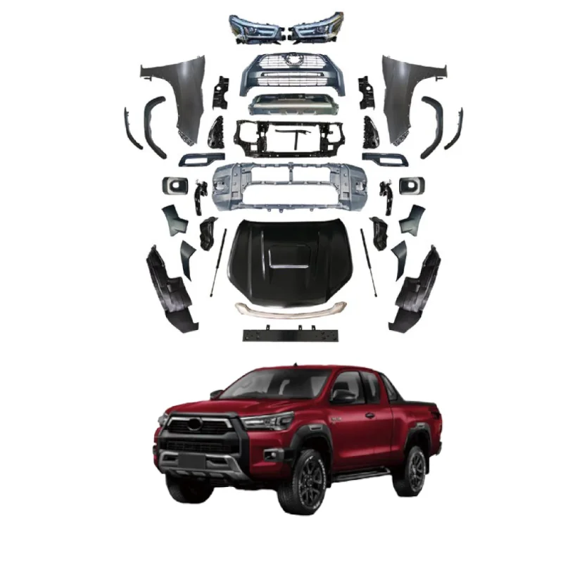 Hilux Vigo 2005-2015 Upgrade to 2021 Revo Rocco Facelift bodykit Accessories Body Kit For vigo to revo