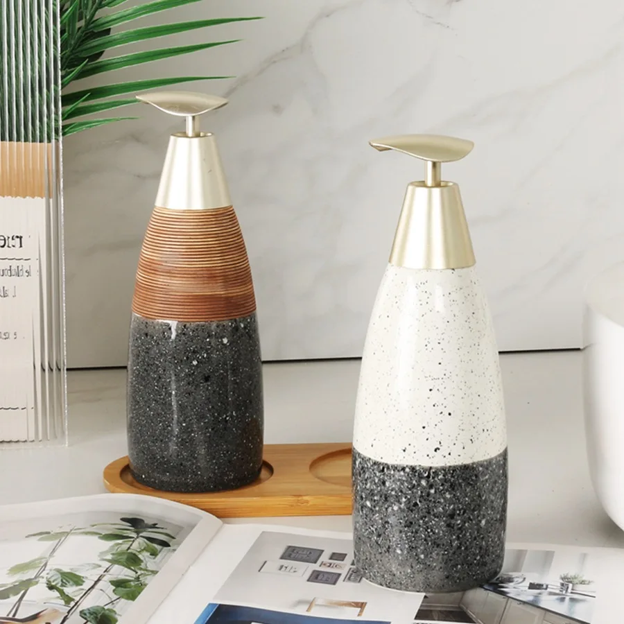 Роскошный фарфоровый гостиничный лосьон для ванной комнаты бутылка для ручного душа шампунь жидкое мыло диспенсер