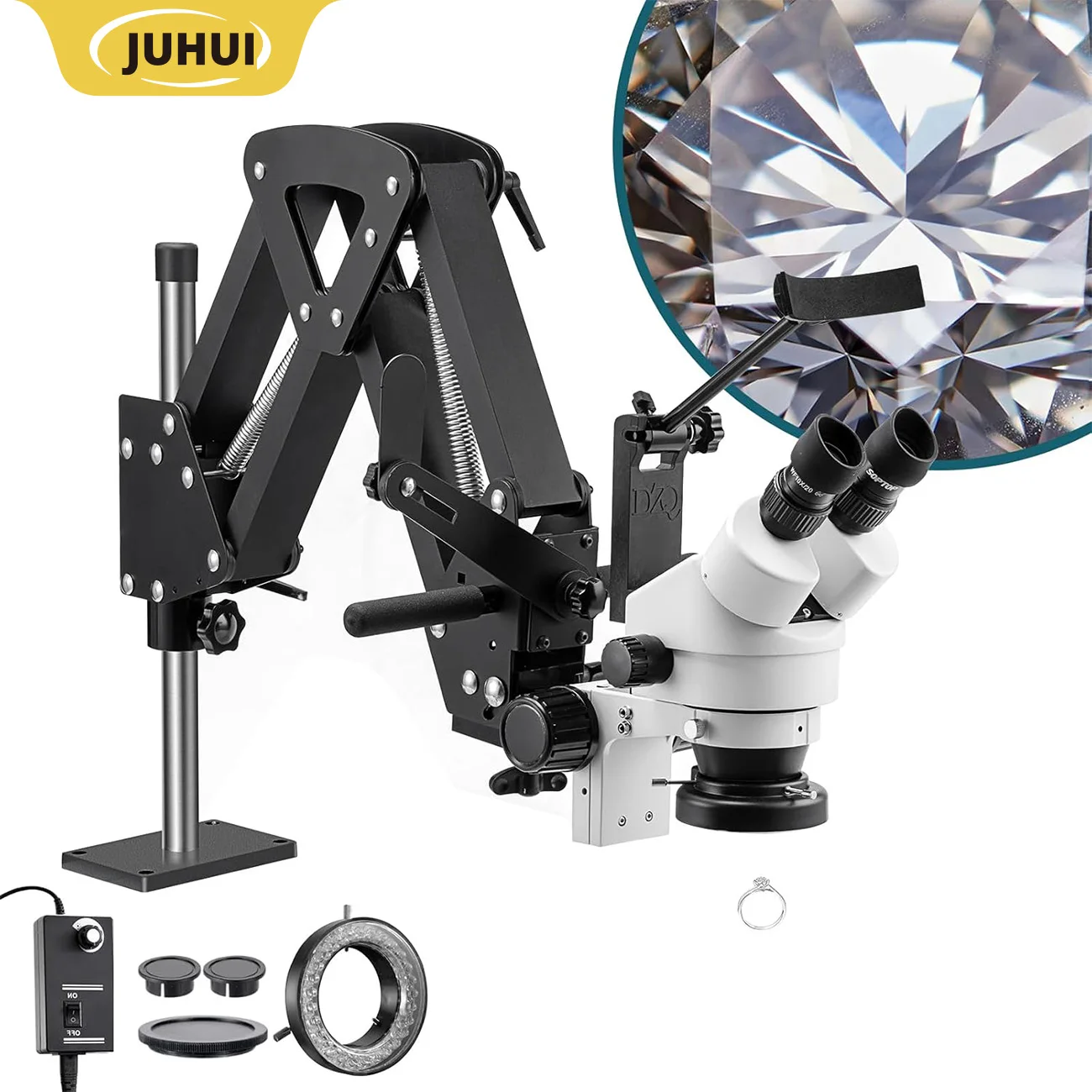 7X-45X Multi-Directional Microscope for Gem & Jewelry Inspection - Precision Tool