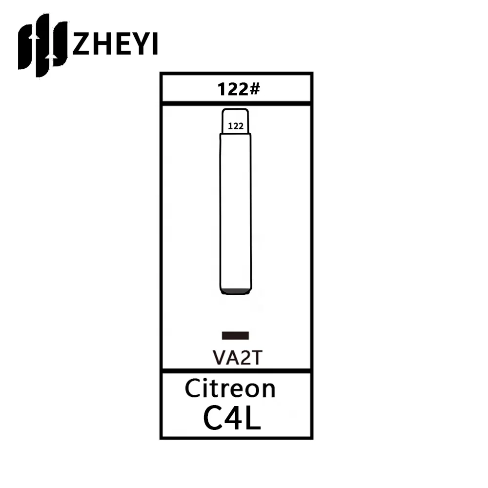 VA2T 122# Universal Uncut Remotes Flip Key Blade For Citroen C4L Original 122# Blank key blade uncut for car remote control key