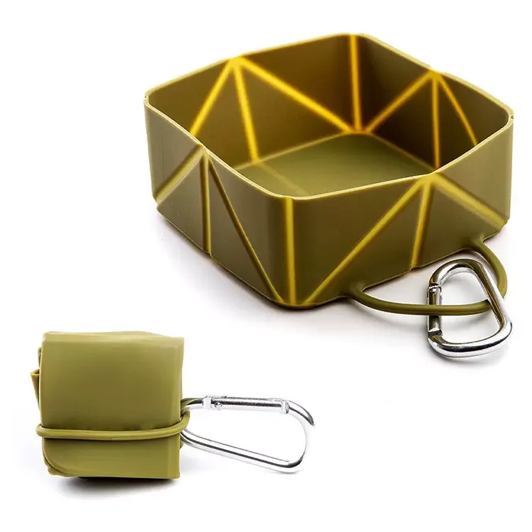 Space saving outdoor travel hang able dogs cats foldable bowl folding feeding food bowl pet portable bowl