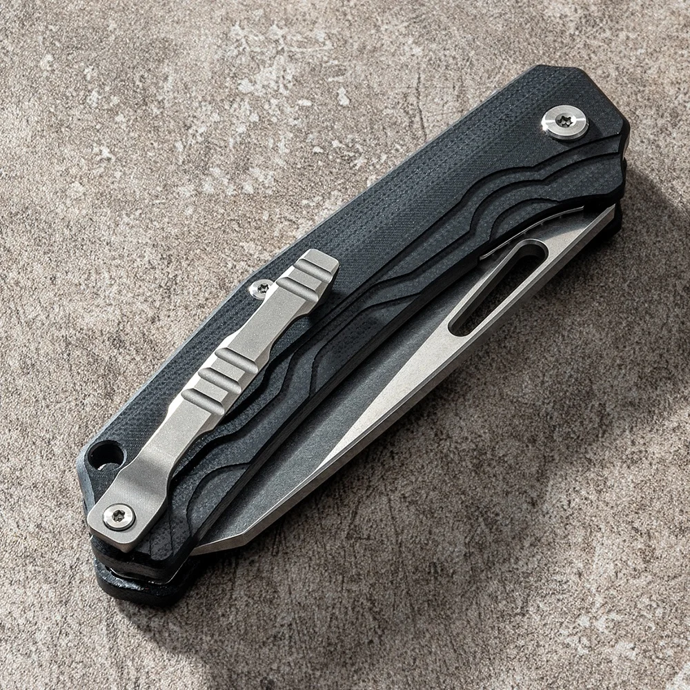 Professional Oem Factory Custom Outdoor Knife Set VG10 Steel Sandwashing Blade Black G10 Handle Defense Knife For Camping