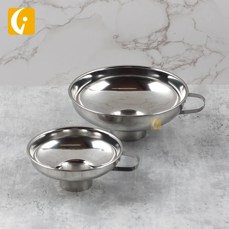 18/8 Stainless steel wide-mouth funnel kitchen funnel with handle for wide mason jars canning jars