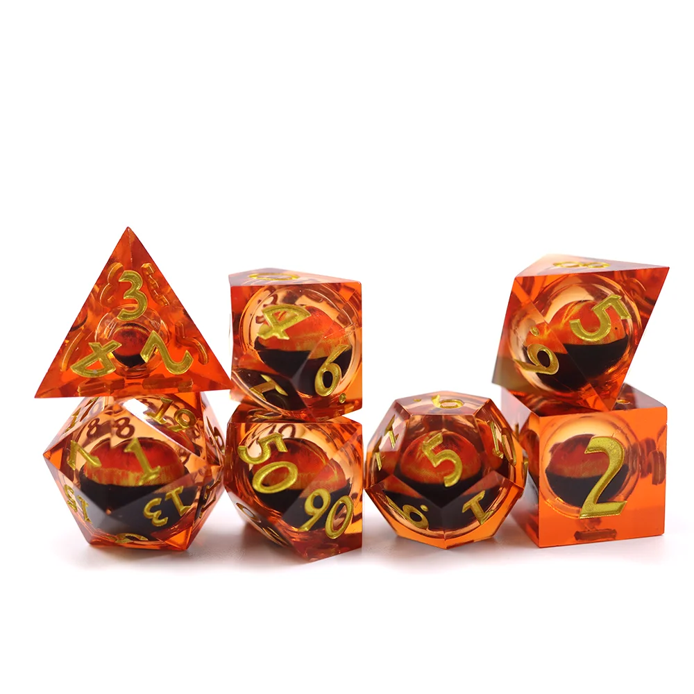 Newest Design Resin Sharp Edge Dice Set Dragons And Dungeons Eye Dice Of The Dragon Dice