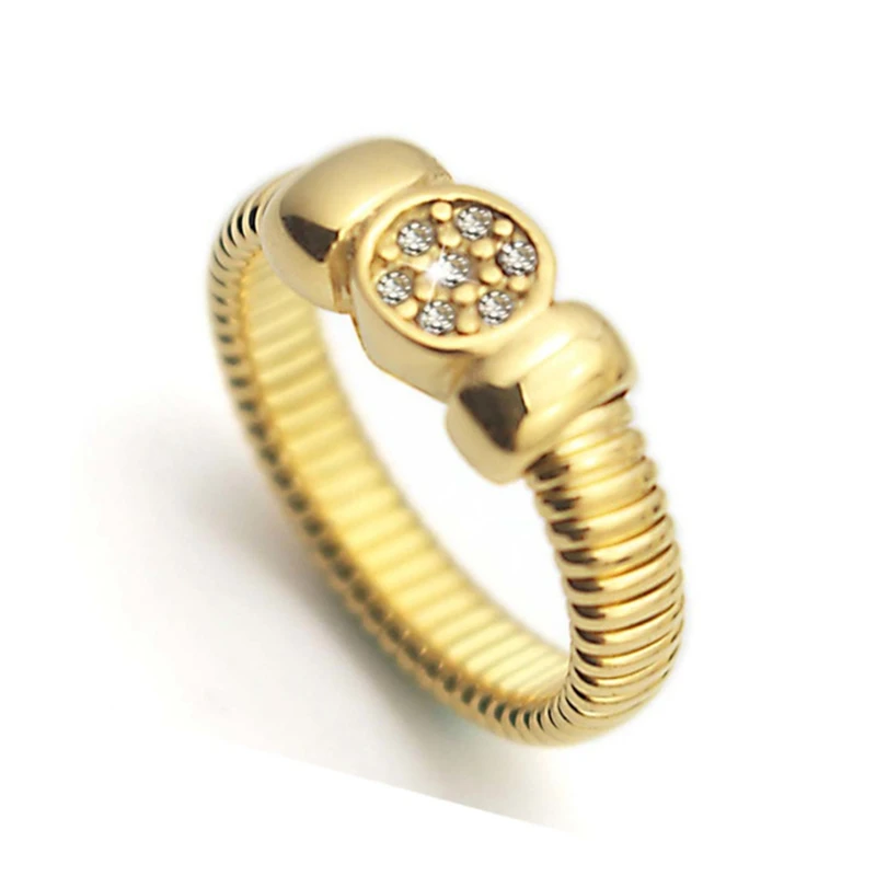 Fashion Ring Jewelry Simple Wedding Engagement Gold Color Crystal Ring Yellow Gold Filled Italian Midi Ring Sets for Women