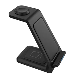 Portable 15w 10w Mobile Phone Wireless Charger Fast Charge 3 in 1 Stand for iPhone iWatch Airpods