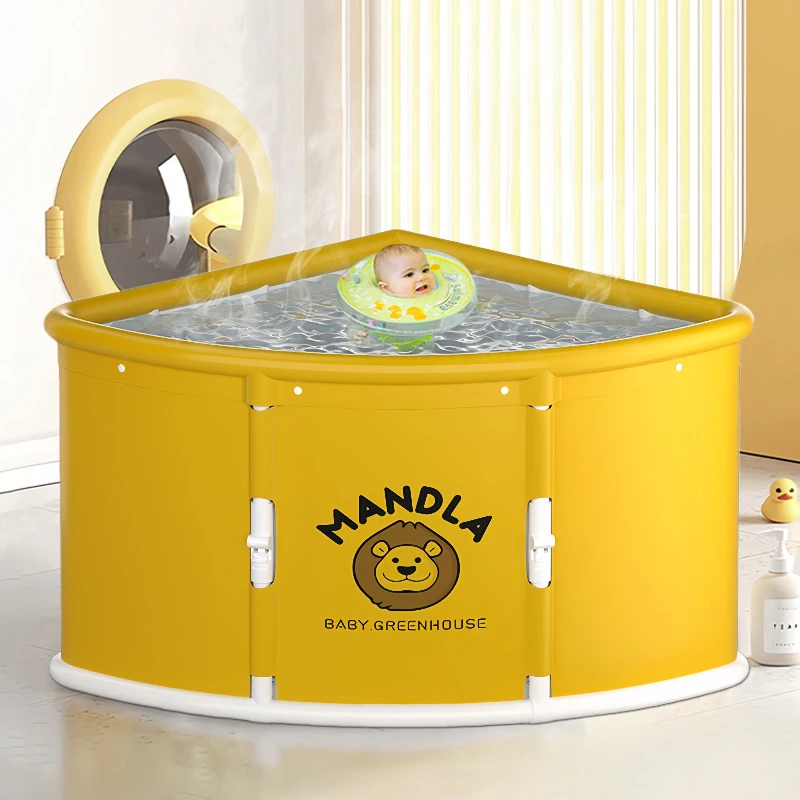 In Stock Floatable Shower Bath Portable Folding Spa Bath Tube Fibreboard Round Shape Custom Logo Floatable Shower Bath For Adult