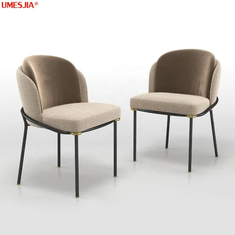 Fil Noir Dining chair Modern Home Furniture Restaurant Furniture PU Fabric  Iron  Italian dining chair