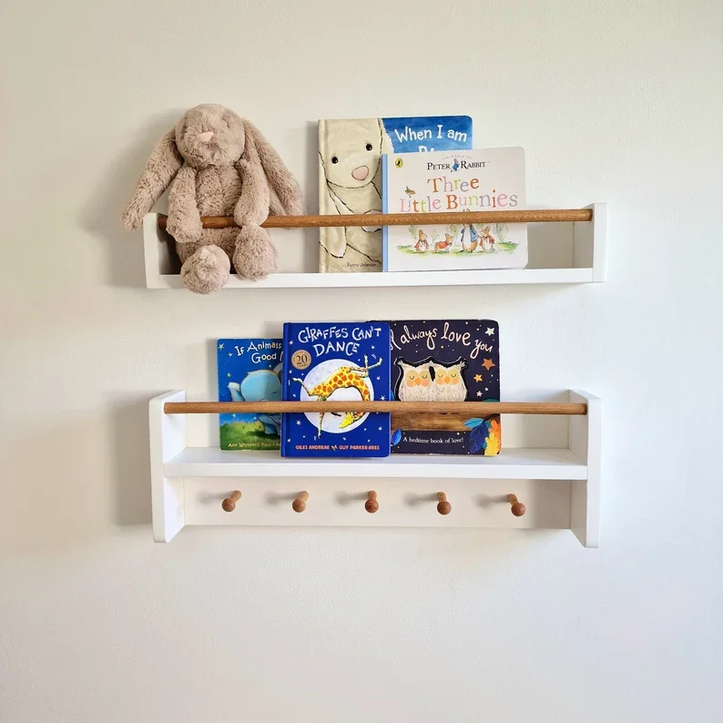 Customized Nordic Style Shelf for Kids Bedroom Wall Decor Storage Holder Shelf  Children Room Craft Storage Rack