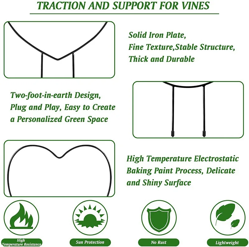 Modern Circular Plant Climbing Frame Bracket Cross-Border Exclusive Creative Love Flower Rack Plastic for Garden planting
